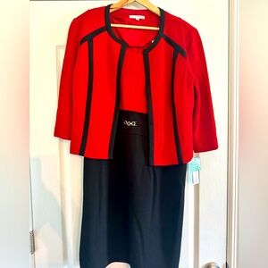 Studio One Red/Black 2 Piece Dress New With Tags Size 18